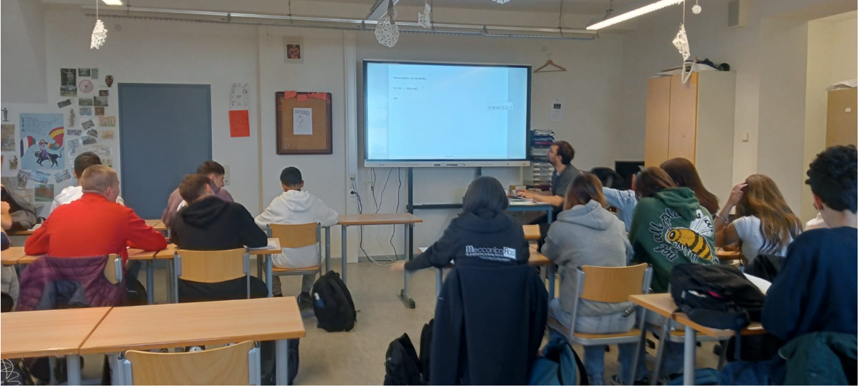 Una lezione di tedesco con il prof. Petriz.